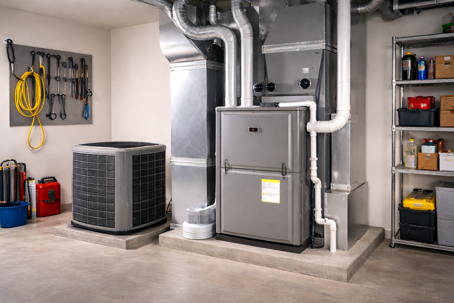 HVAC system in garage